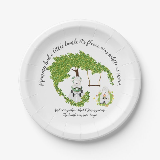Plato De Papel Rima infantil de Corderito (Anverso)