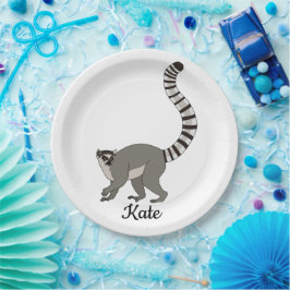 Plato De Papel Ring Tail Lemur