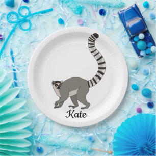 Plato De Papel Ring Tail Lemur