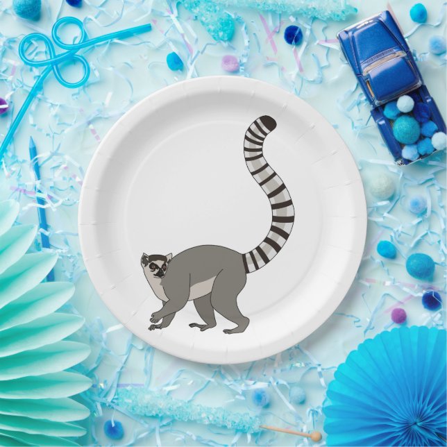 Plato De Papel Ring Tail Lemur (Fiesta)