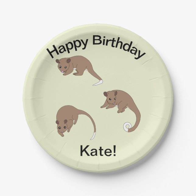Plato De Papel Ring Tail Possums   (Anverso)
