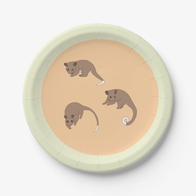 Plato De Papel Ring Tail Possums (Anverso)