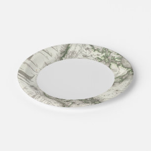 Plato De Papel Ríos y Montañas Norteamericanos