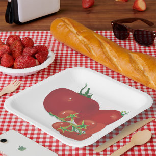 Plato De Papel Ripe de tomates rojos