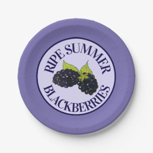 Plato De Papel Ripe Summer Blackberries Blackberry Berry Berries