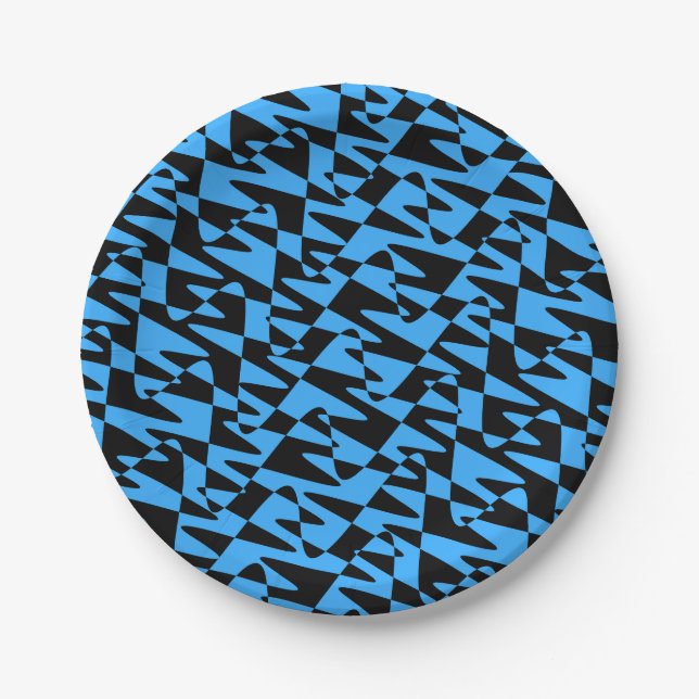 Plato De Papel rizo retroondulado - azul turquesa: (Anverso)