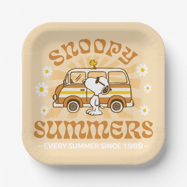 Plato De Papel Road Trippin | Peanuts Snoopy Summers (Anverso)