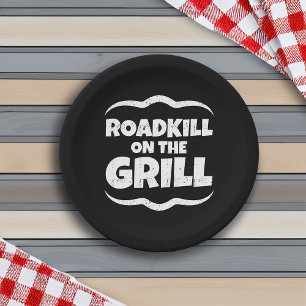 Plato De Papel Roadkill en la parrilla - fiesta del Bbq del