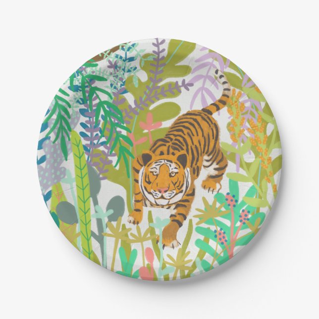 Plato De Papel Roar jungla - Tigre (Anverso)