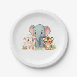 Plato De Papel Roaring Zoo Birthday Paper Plate
