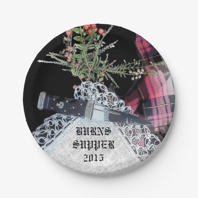 Plato De Papel Robbie Burns Cenizas informales (Anverso)