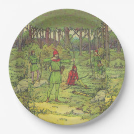 Plato De Papel Robin Hood En Las Placas De Papel Forestal