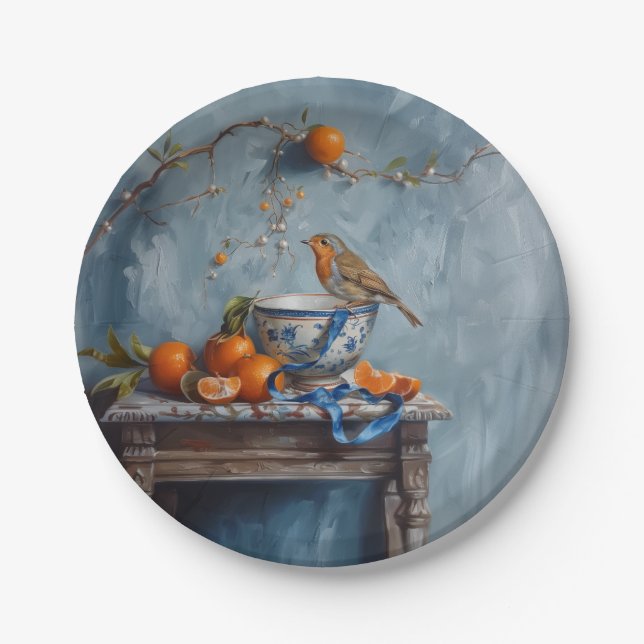 Plato De Papel Robin - Placas de papel redondo (Anverso)