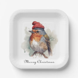 Plato De Papel Robin Winter Delight, personalizado