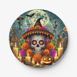 Plato De Papel Robo de placas de papel para el día de Halloween