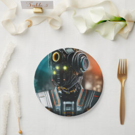 Plato De Papel Robot 3 placas de papel