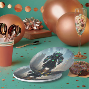 Plato De Papel Robot 4 placas de papel