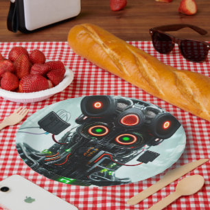 Plato De Papel Robot 5 placas de papel grandes