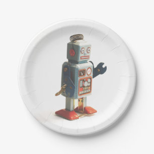 Plato De Papel Robot de juguete retro