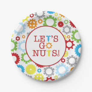 Plato De Papel Robot Let's Go Nuts / Placas de papel para engrana