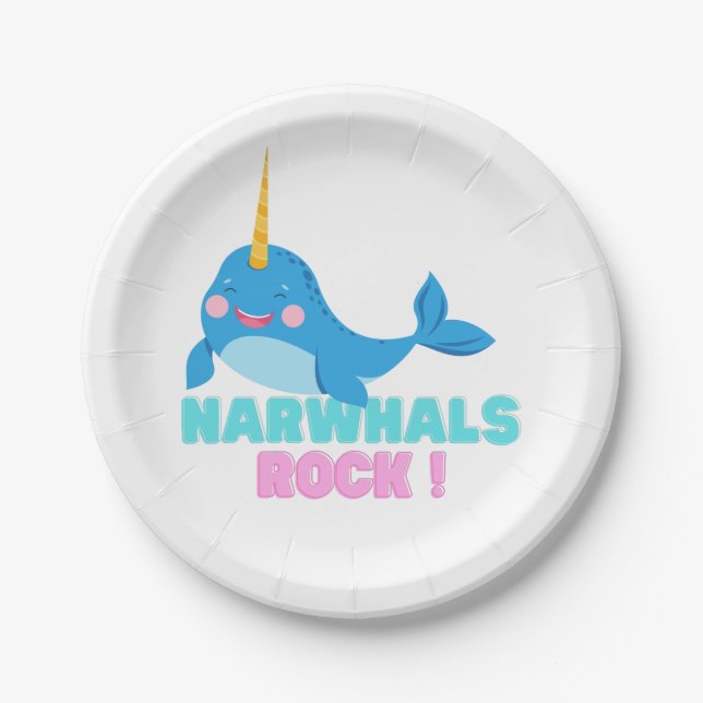Plato De Papel ¡Roca de Narwhals! (Anverso)