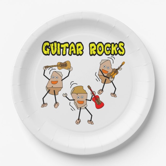 Plato De Papel Rocas de guitarra (Anverso)