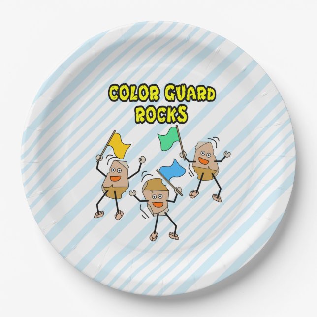 Plato De Papel Rocas de protección de color (Anverso)