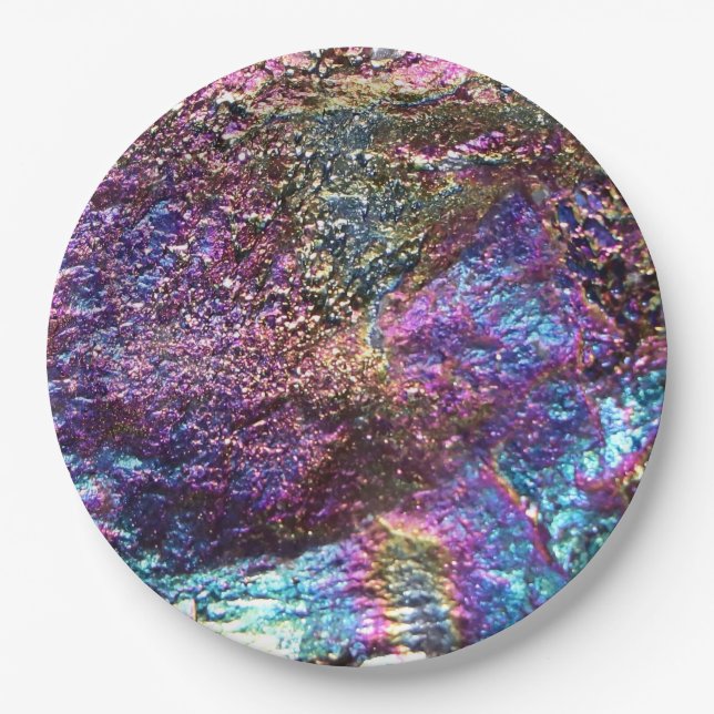 Plato De Papel Rocas del arco iris de Falln (Anverso)