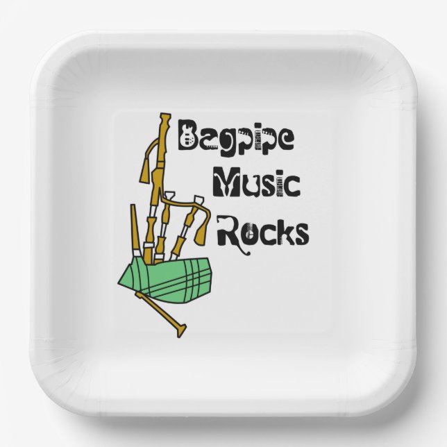 Plato De Papel Rocas musicales de cañería (Anverso)