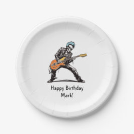 Plato De Papel Rock and Roll Skeletons Birthday Party