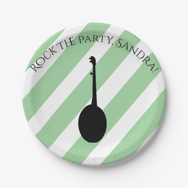 Plato De Papel Rock Banjo Cute E Instrumentos Musicales Roll (Anverso)