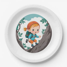Plato De Papel Rock Climber Adventure Chica