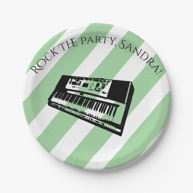 Plato De Papel Rock De Trompeta Cuta Y Instrumentos Musicales Rol (Anverso)