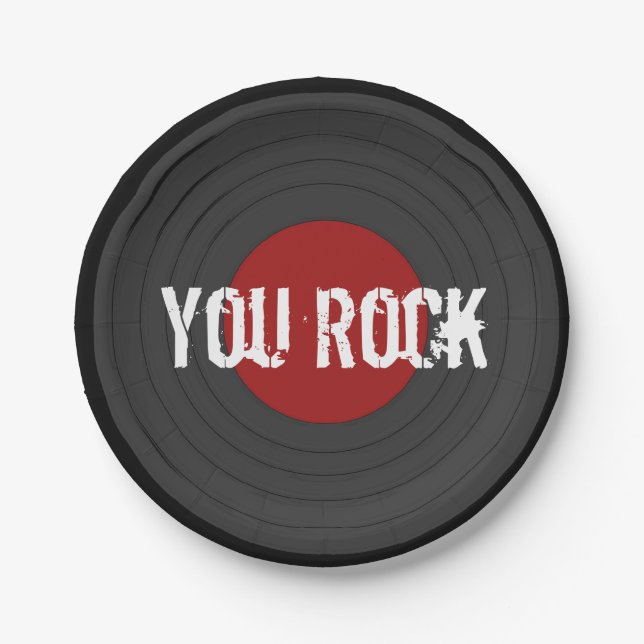 Plato De Papel Rock N Roll You ROCK Round (Anverso)
