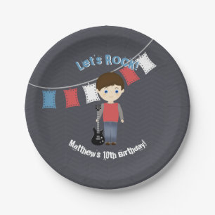 Plato De Papel Rock Star Birthday Boy