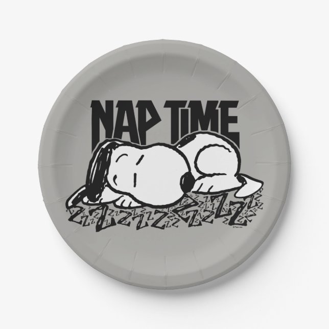 Plato De Papel Rock Tees | Tiempo de Nap Snoopy (Anverso)