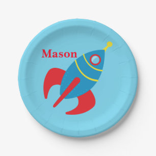Plato De Papel Rocketship de encargo