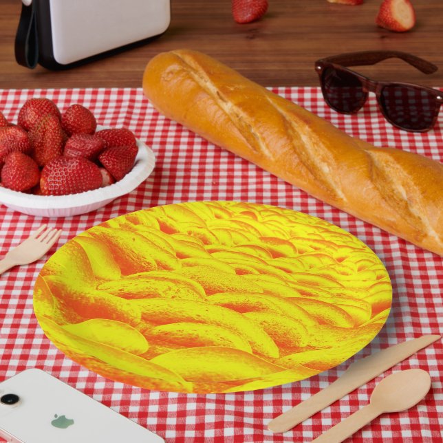 Plato De Papel Rocosas amarillas y Naranjas (Picnic)