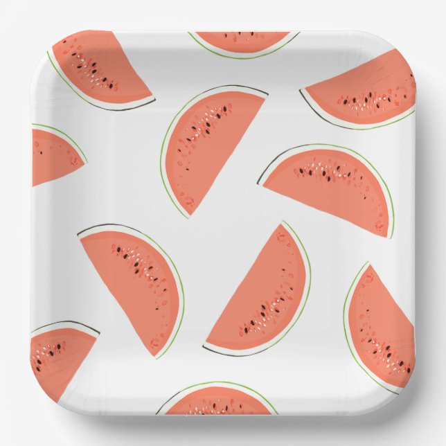 Plato De Papel Rodajas de Sandía  (Anverso)