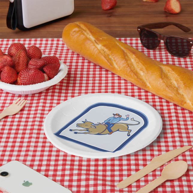 Plato De Papel Rodeo Cowboy (Subido por el creador)