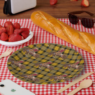 Plato De Papel Rodeo Cowboy en Bucking Bronco