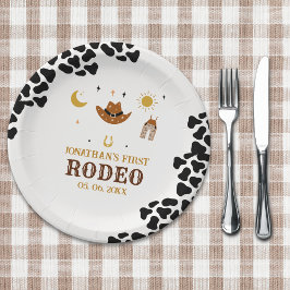 Plato De Papel Rodeo First Birthday, Cowboy Birthday Boy