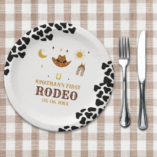 Plato De Papel Rodeo First Birthday, Cowboy Birthday Boy