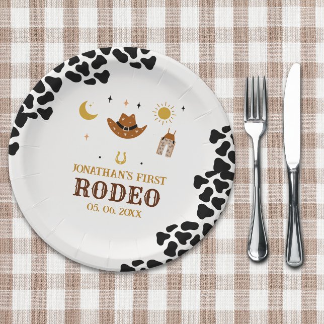 Plato De Papel Rodeo First Birthday, Cowboy Birthday Boy (Subido por el creador)