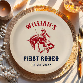 Plato De Papel Rodeo Western Cowboy 1 Fiesta de cumpleaños
