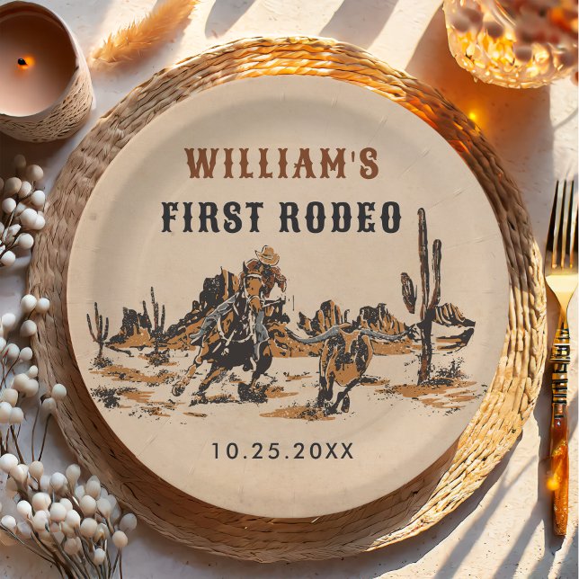 Plato De Papel Rodeo Western Cowboy 1 Fiesta de cumpleaños (Subido por el creador)