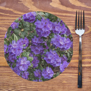 Plato De Papel Rododendros morados florecen