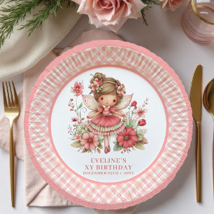 Plato De Papel Rojecito de cumpleaños número 3 de la niña mágica