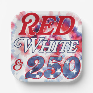 Plato De Papel Rojo Blanco & 250