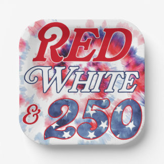 Plato De Papel Rojo Blanco & 250